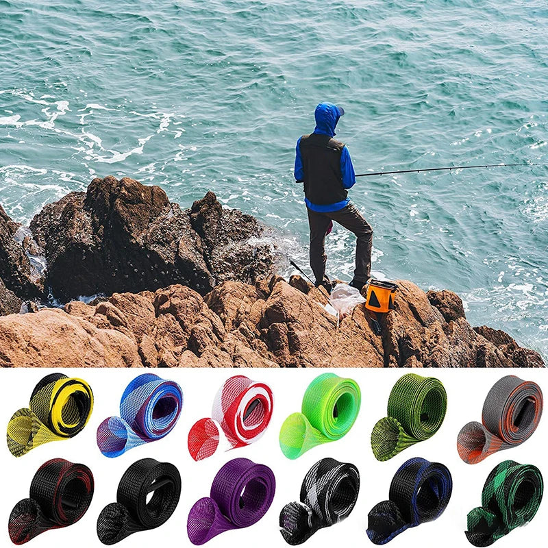 Fishing Rod Cover Spinning Rod Sleeve Cover Fishing Pole Sock Pole Glove Casting Ice Net Tube Cover Fishing Rod Protective
