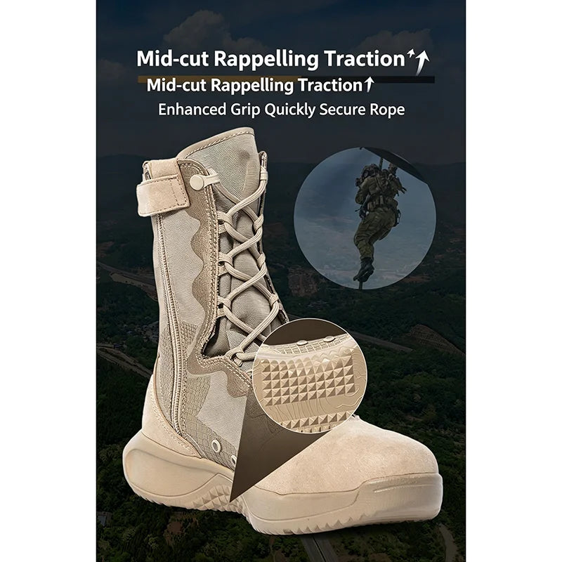 Topfight High Tube Mens Ultra Light Combat Boots Women Size 40-46 Desert Breathable Tactical Shoes Training Hiking Shoes