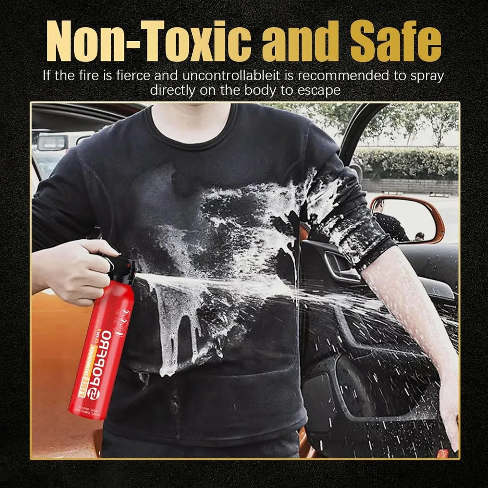 4-in-1 Small Fire Extinguisher for Home, Garage, Kitchen, Car | Non-Toxic, Easy Clean, Wall Mount Included