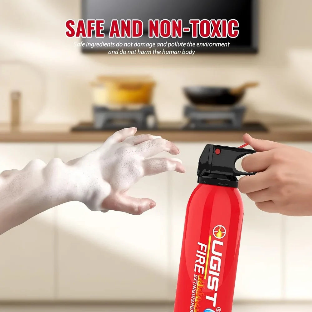 Portable Fire Extinguisher 6-Pack, 21oz Each, Water-Based for Home Kitchen Car Camping, Quick Response, No Residue
