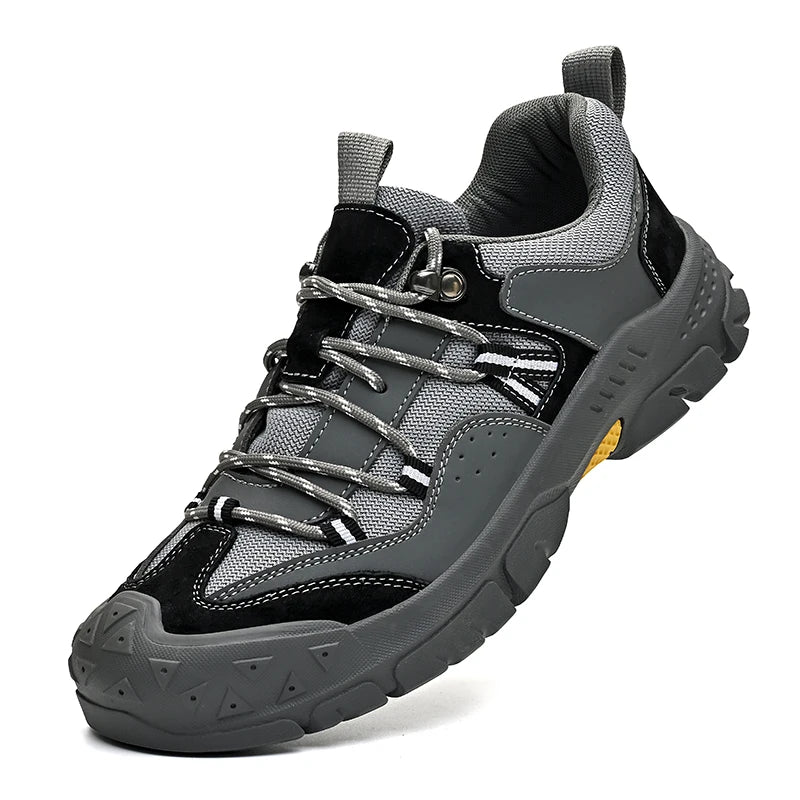 Men Women Breathable Outdoor Trekking Shoes, Wear Resistant Anti-Slip Thick Sole Hiking Footwear For Mountain Climbing