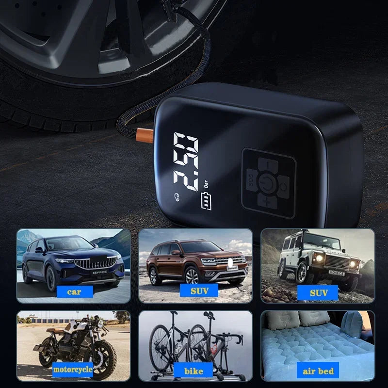 Portable Bicycle Pump 150 PSI Bike Manual Air Pump Balloon Tire Inflator Electric Tire Inflator Pump Cycling Accesories