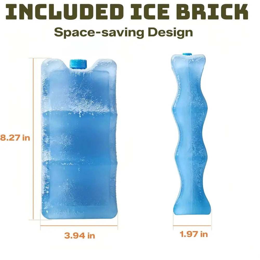 Portable Insulated Cooler with Ice Block, Compact Hard Cooler for Camping and Picnics, Holds 4 Wine Bottles - Ideal Gift for Win