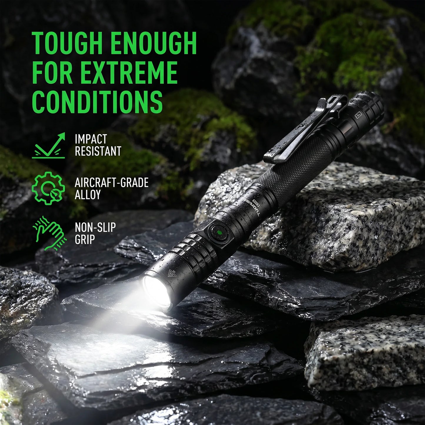 1200 Lumens High Bright EDC Tactical Pen Light, Tail Switch Design with Multiple Light Modes, Portable Flashlight for Daily Lighting, Camping & Work