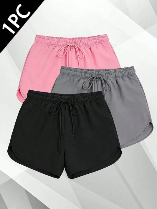 1pc Women's Summer Outdoor Shorts With Drawstring Waist, Suitable For Outdoor Hiking, Office Commute, Travel And Other Occasions Sports