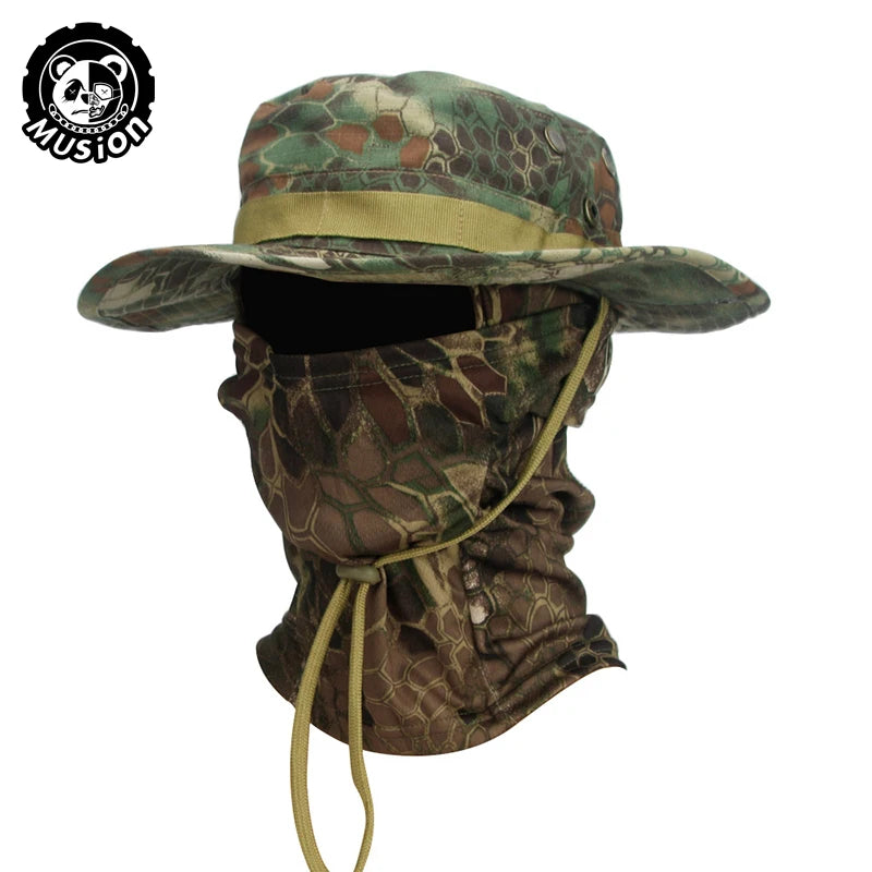 Boonie Hat Balaclava Hat Suit Foldable Hat Sun Protection Fishing Cap Breathable Fisherman Outdoor Hunting Fishing Wide H