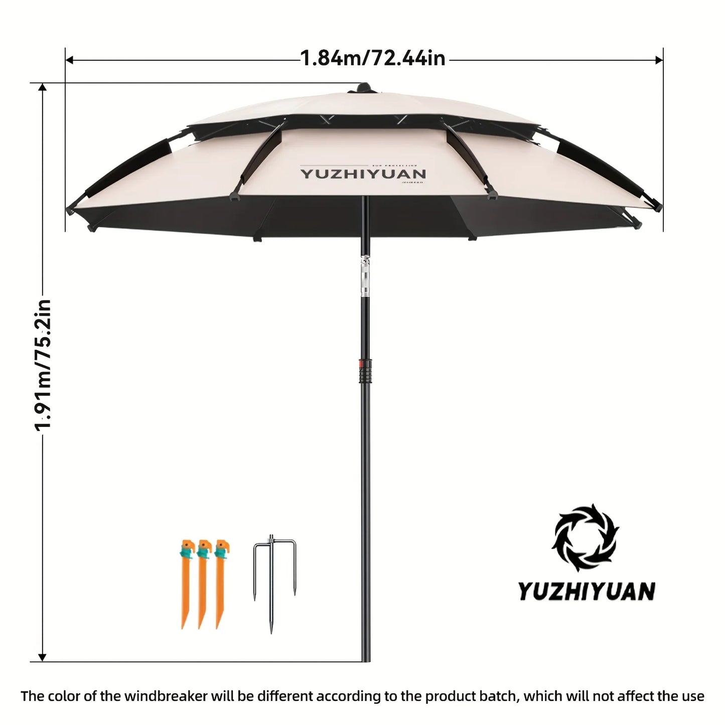 Fishing Sunshade Umbrella, Reinforced, Gear-Adjustable, Bendable Pole, a Labor-Saving Device, Double-Layer Breathable Fabric