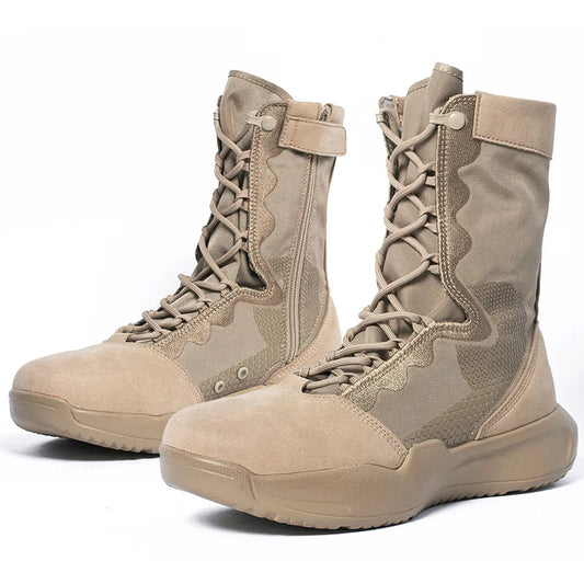 Topfight High Tube Mens Ultra Light Combat Boots Women Size 40-46 Desert Breathable Tactical Shoes Training Hiking Shoes