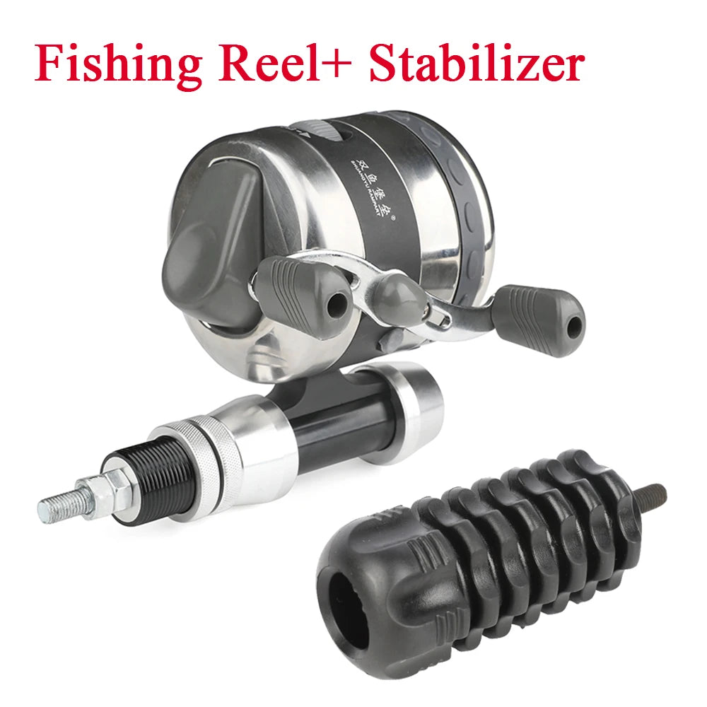 Bowfishing Reel and 33" Fishing Arrow Set Outdoor Hunting Fishing Equipment Winding Capacity 20LB/105YDS Bow Fish Shooting Reel