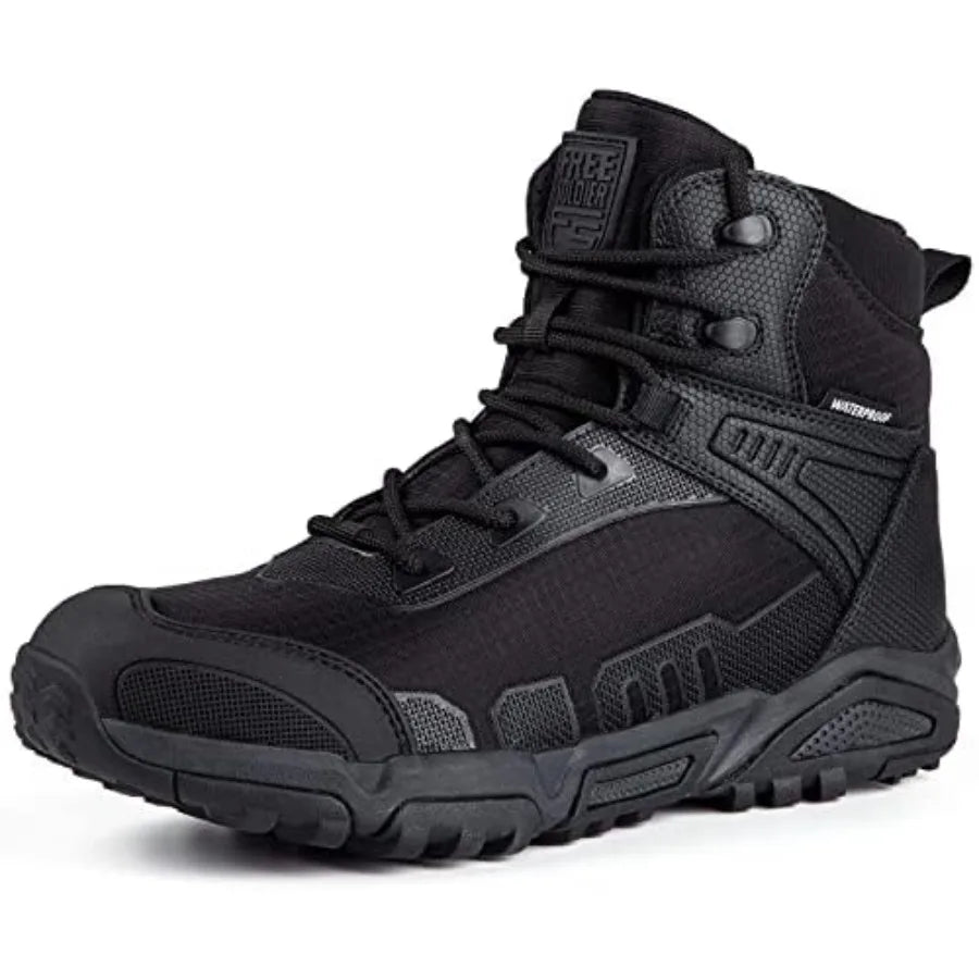 Men's Waterproof Tactical Work Boots Lightweight Comfortable Combat Hiking Boots