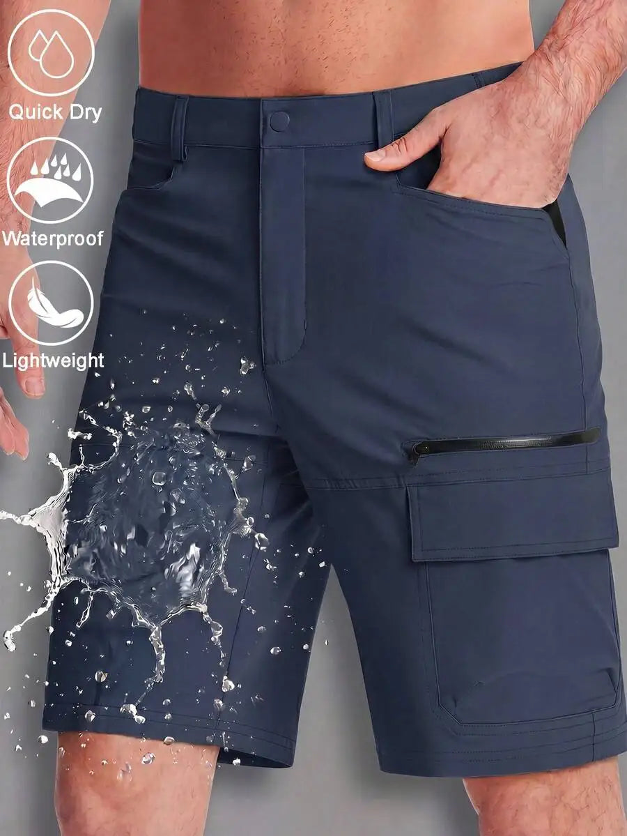 Mens Cargo Shorts 9 Inch Lightweight Quick Dry Water Resistant Outdoor Hiking Golf Casual
