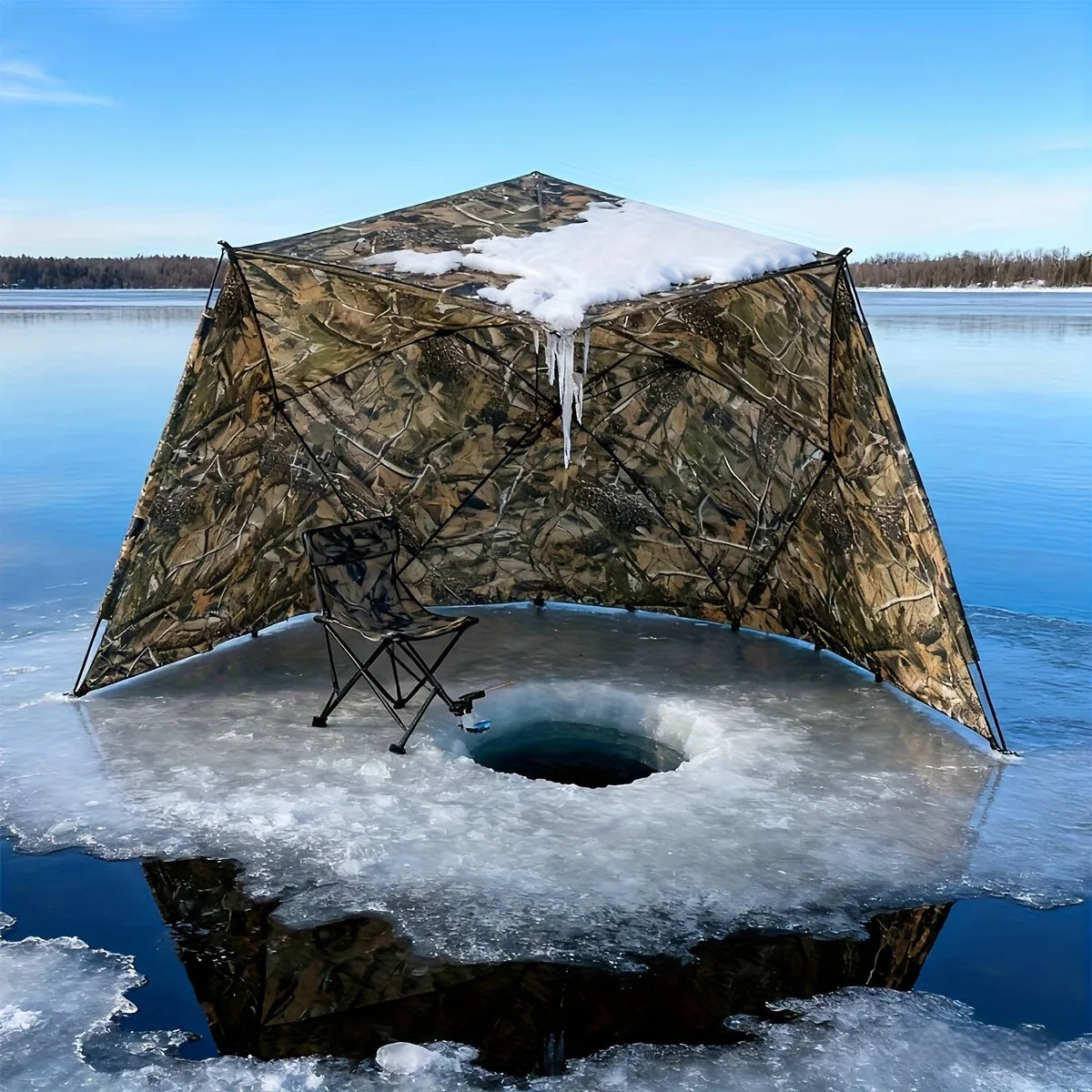 Fishing Hunting Umbrella Shelter for Sun and Rain Protection , Camouflage
