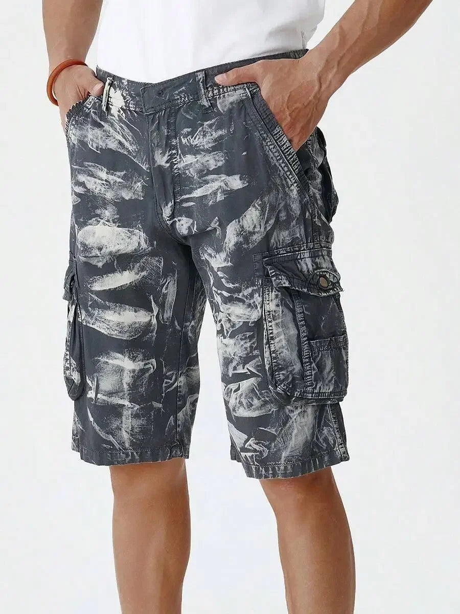 Mens Tie Dye Cargo Shorts Casual Outdoor Hiking Camping Travel Daily Wear Lightweight Streetwear Summer