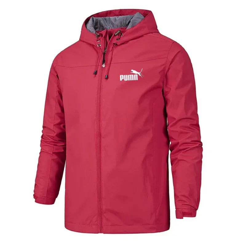 2026 New Men's Hooded Waterproof Jacket Windproof Lightweight Outdoor Camping Hiking Mountaineering Sports Long Sleeve Coat