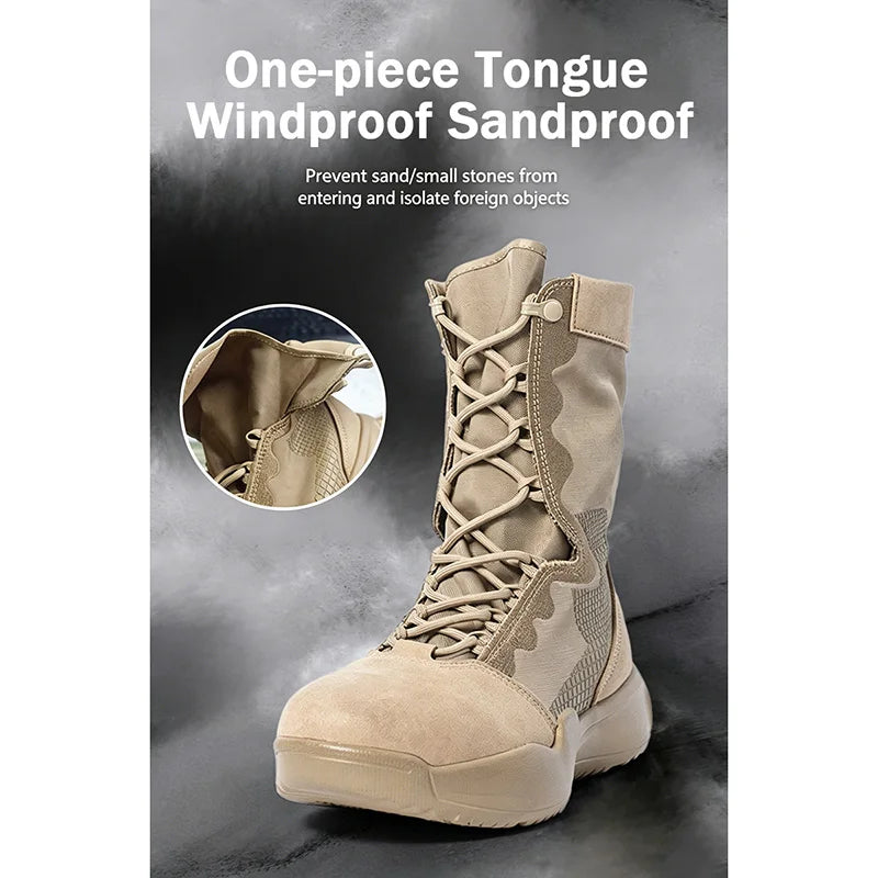 Topfight High Tube Mens Ultra Light Combat Boots Women Size 40-46 Desert Breathable Tactical Shoes Training Hiking Shoes