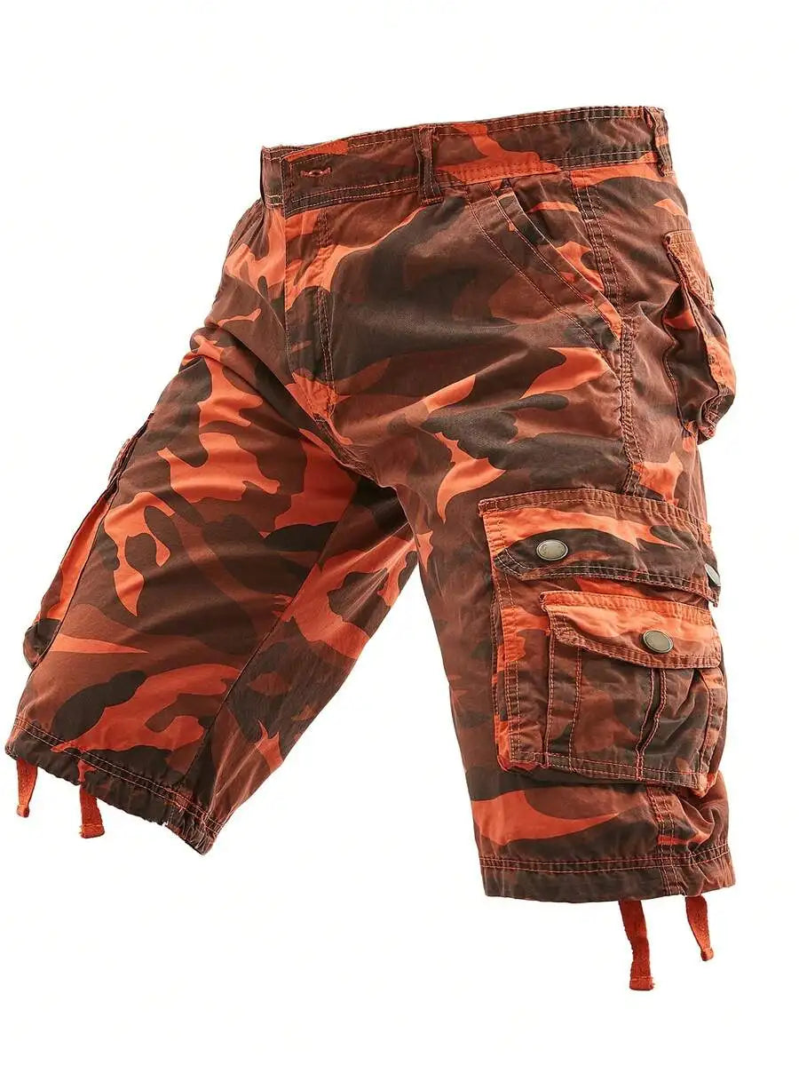 Men's Camo Tactical Cargo Shorts  Lightweight Durable Outdoor  Ripstop Fabric For Hiking Camping Hunting Working Daily Casual