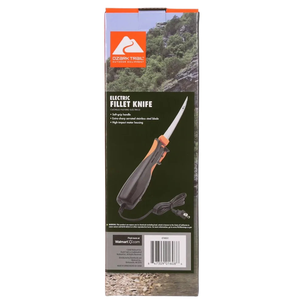 Hot Sale  Electric Fillet Knife Set with Stainless Steel Serrated Blades Dual Blades Soft Grip Handle for Fish Cleaning & Poultry