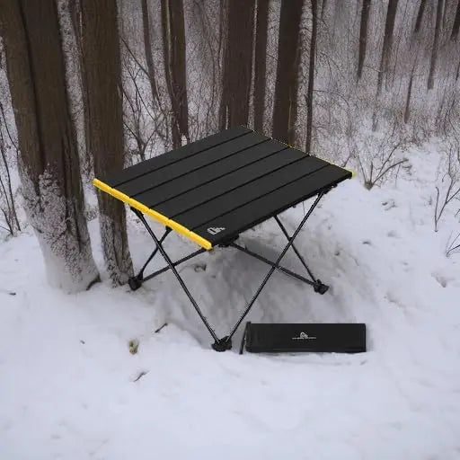 Ultralight folding camping table compact design with portable carry bag black small size