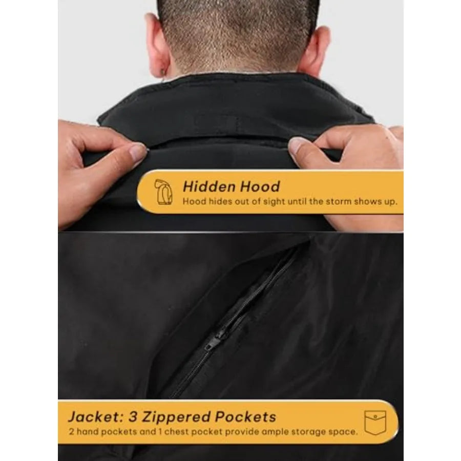 SaphiRose Men's Waterproof Rain Gear 2pcs/set Packable Rain Suit for Working Fishing